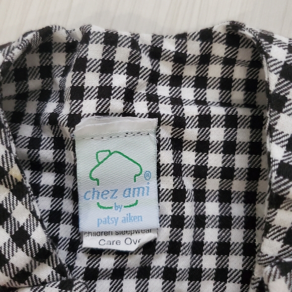 Chez Ami Doggie Black and White Checked Baby Toddler Romper Overalls 12 Months - Picture 2 of 5